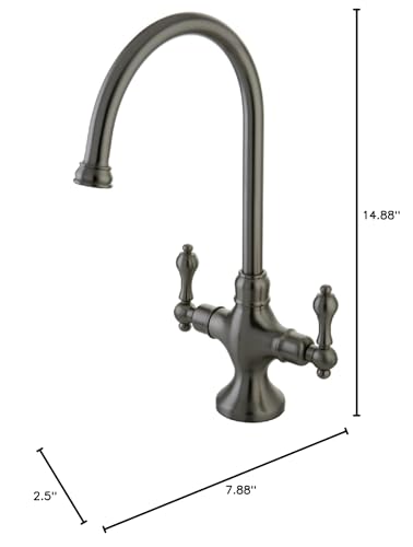 Kingston Brass KS1768ALLS Vintage Two-Handle Kitchen Faucet, 7-7/8 inch in Spout Reach, Brushed Nickel