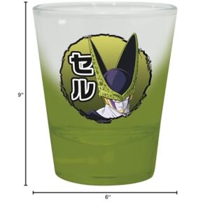 ABYSTYLE Dragon Ball Z Kakarot Villans 4 Shot Glasses 1.5 Oz. Featuring Buu, Cell, Frieza, and Vegeta DBZ Anime Manga Drinkware Home Essentials Gift