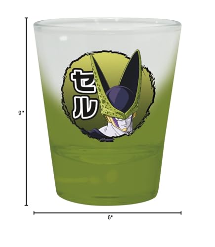 ABYSTYLE Dragon Ball Z Kakarot Villans 4 Shot Glasses 1.5 Oz. Featuring Buu, Cell, Frieza, and Vegeta DBZ Anime Manga Drinkware Home Essentials Gift