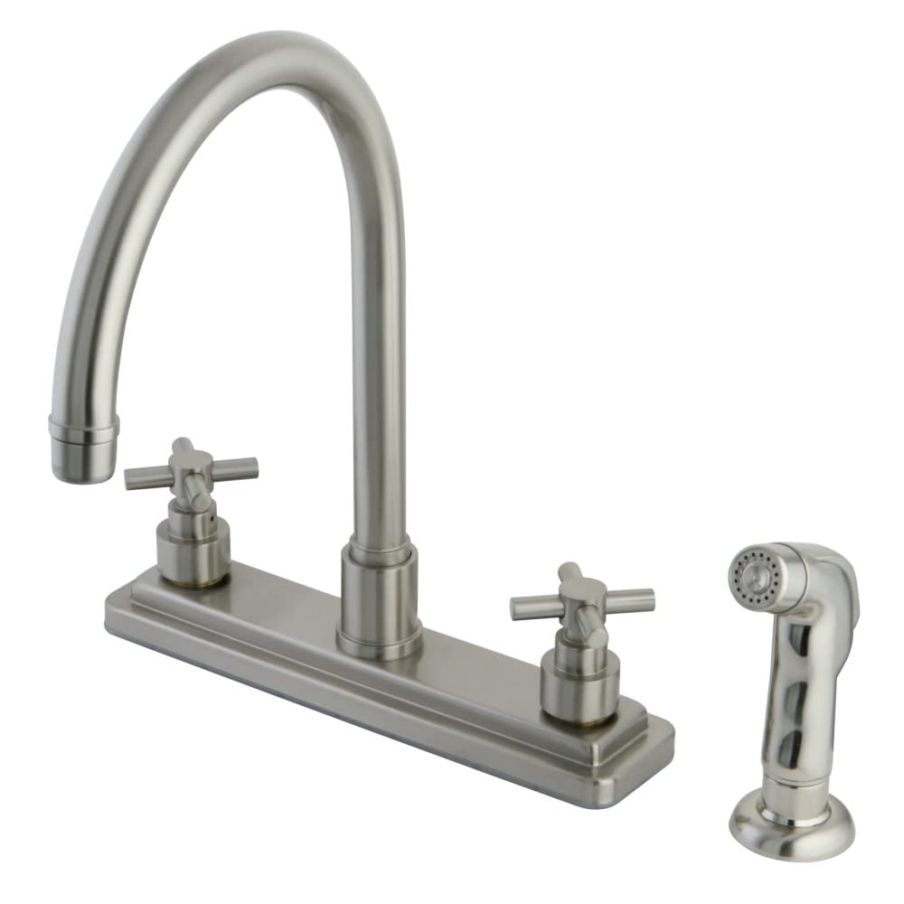 Kingston Brass KS8798EX 8-Inch Centerset Kitchen Faucet, Brushed Nickel