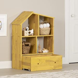 South Shore Sweedi Bookcase with Storage Bin, Yellow