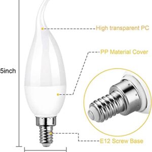 Ladiwanka E12 LED Candelabra Flame Light Bulbs for Outdoor Use, 3 Mode 1.2 Watt 1800K Warm White Orange Led Flame Bulb, Halloween Christmas Light Bulb, 4 Packs