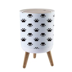 lgcznwdfhtz small trash can with lid for bathroom kitchen office diaper animal footprint seamless bedroom garbage trash bin dog proof waste basket cute decorative