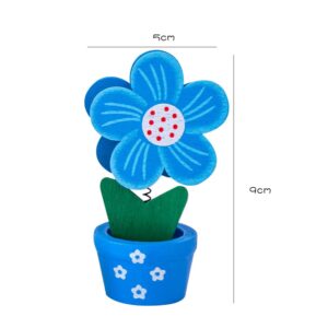 Teensery 6 Pcs Wooden Photo Holder Flower Potted Table Name Number Holder Place Card Holder Picture Memo Note Clip Holder for Home Wedding Birthday Party Decorations