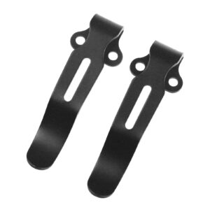 4Pcs Deep Carry Pocket Clips, Black and Stone Wash Titanium Pocket Clips with Screws for Benchmade 535 (Black and Stone Wash)