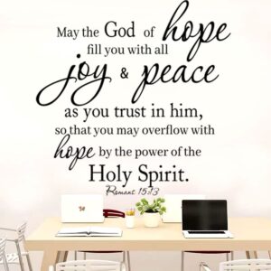 Inspirational Quote Wall Decals Religious Bible Verse Wall Stickers Peel and Stick Motivational Wall Decal for Bedroom Living Room Kitchen Dinning Office Bathroom.