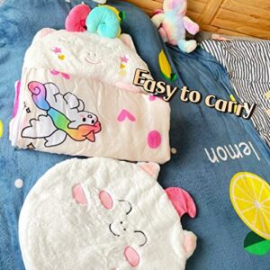 Nalexmi Heart Unicorn Kids Sleeping Bag, Animal Bags, Sleepy Sack, Comfy, Cozy, Compact, All Season, Sleeping Bag with Pillow, Soft Pillow, Nap Mat, Warm Cotton, Size 63''*24'' Heart Rainbow Unicorn