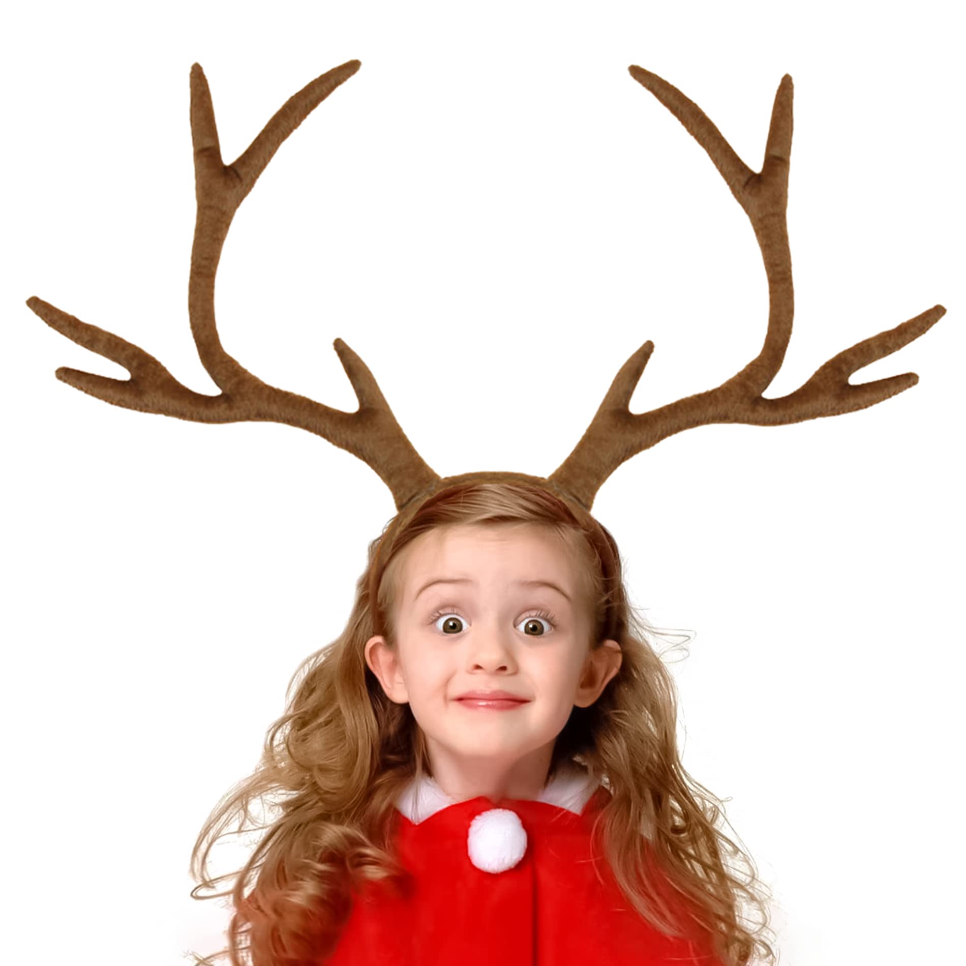 IGMaryBox Christmas Reindeer Antlers Headband Halloween Party Accessories Cosplay Elk Horns Costume Deer Antlers Headband Brown Elk Headgear