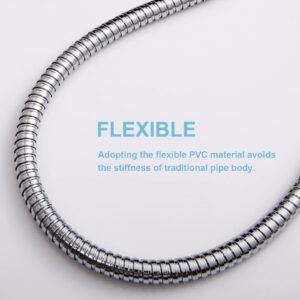 OFFO Shower Hose, 48 Inch Bidet Hose High Pressure Explosion Proof Toilet Hose for Bidet Sprayer Stainless Steel Electroplating Handheld Shower Hose Flex Hoses with Woven Inner Tube, Chrome