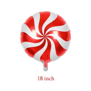 10Pcs Christmas Balloons Decorations Large Gingerbread Man Helium Balloons Red Candy Foil Mylar Balloons for Winter Themed Christmas Holiday Birthday Baby Shower Party Decorations Supplies