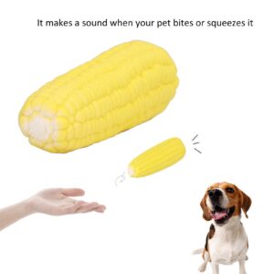 Puppy Teething Chew Toys, Latex Soft Dog Teething Corn Toys, 5 Pieces with Sound for Medium Dogs