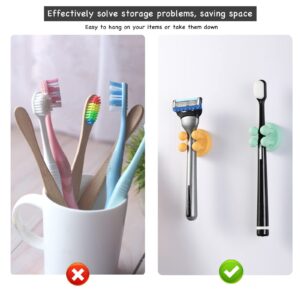 iBetterLife Self-adhesive Silicone Hook Holders - 4Pcs Mounted to Wall for Clipping Hanging Toothbrush Razor Towel Key Plug Cable, Utility Holders for Kitchen Bathroom Home Office Dorm Room Essentials