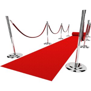 EZLucky Red Carpet Runner for Party, 2.6X15 ft, 130 GSM Felt Non-Woven Fabric, Hollywood Red Carpet for Event, Aisle Runner for Wedding Ceremony, Movie Theme Party Decorations, Red Runway Rug for Prom