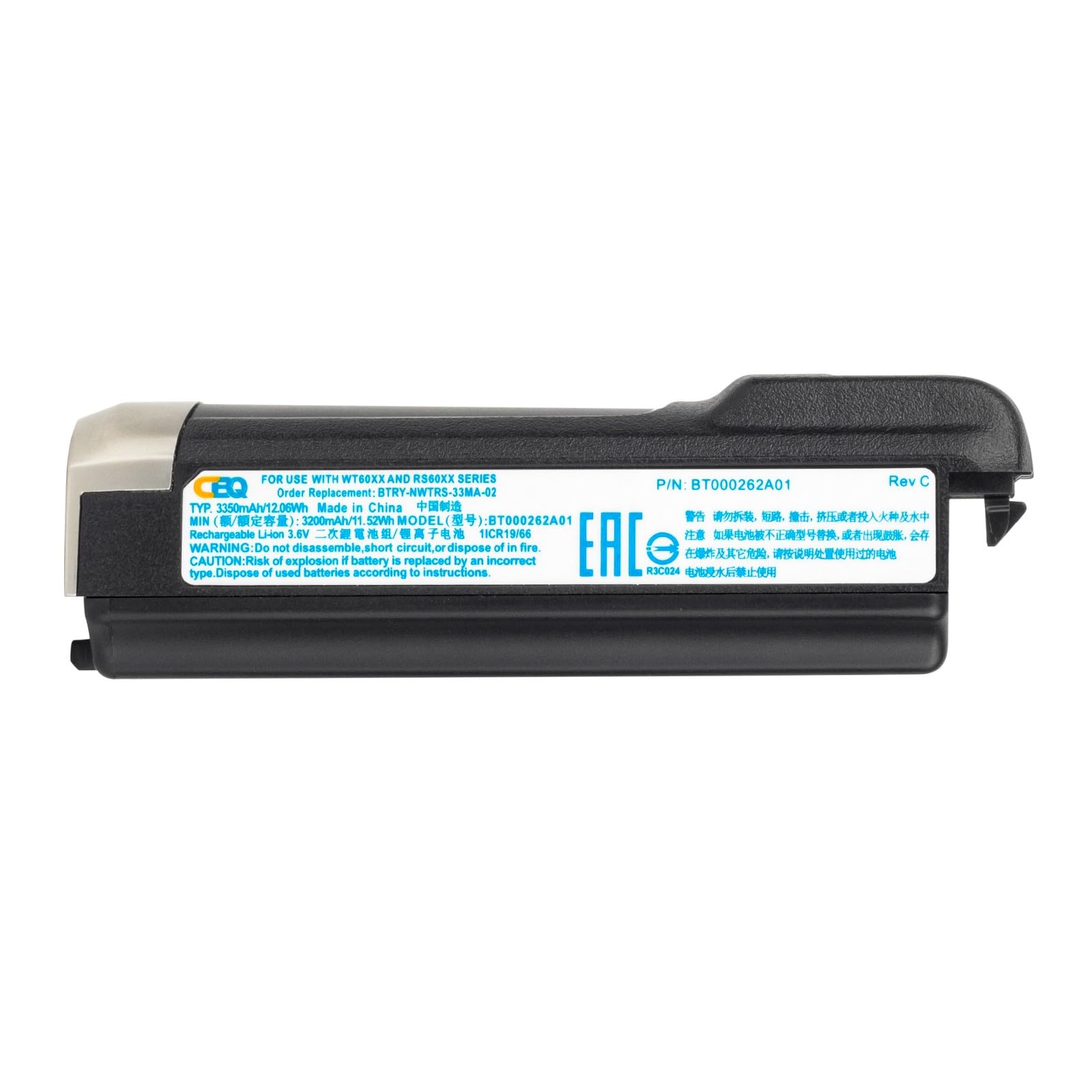 CBQ Replacement Battery fit for Zebra RS6000 WT6000 WT60A0 WT6300 RS60B0 WT63B0 WT60A0-TS WT60A0-TX WT60XX WT60B0 WT63B0-TX WT6000-TS RS60XX BTRY-NWTRS-33MA-02 BT000262A01 BT-000262