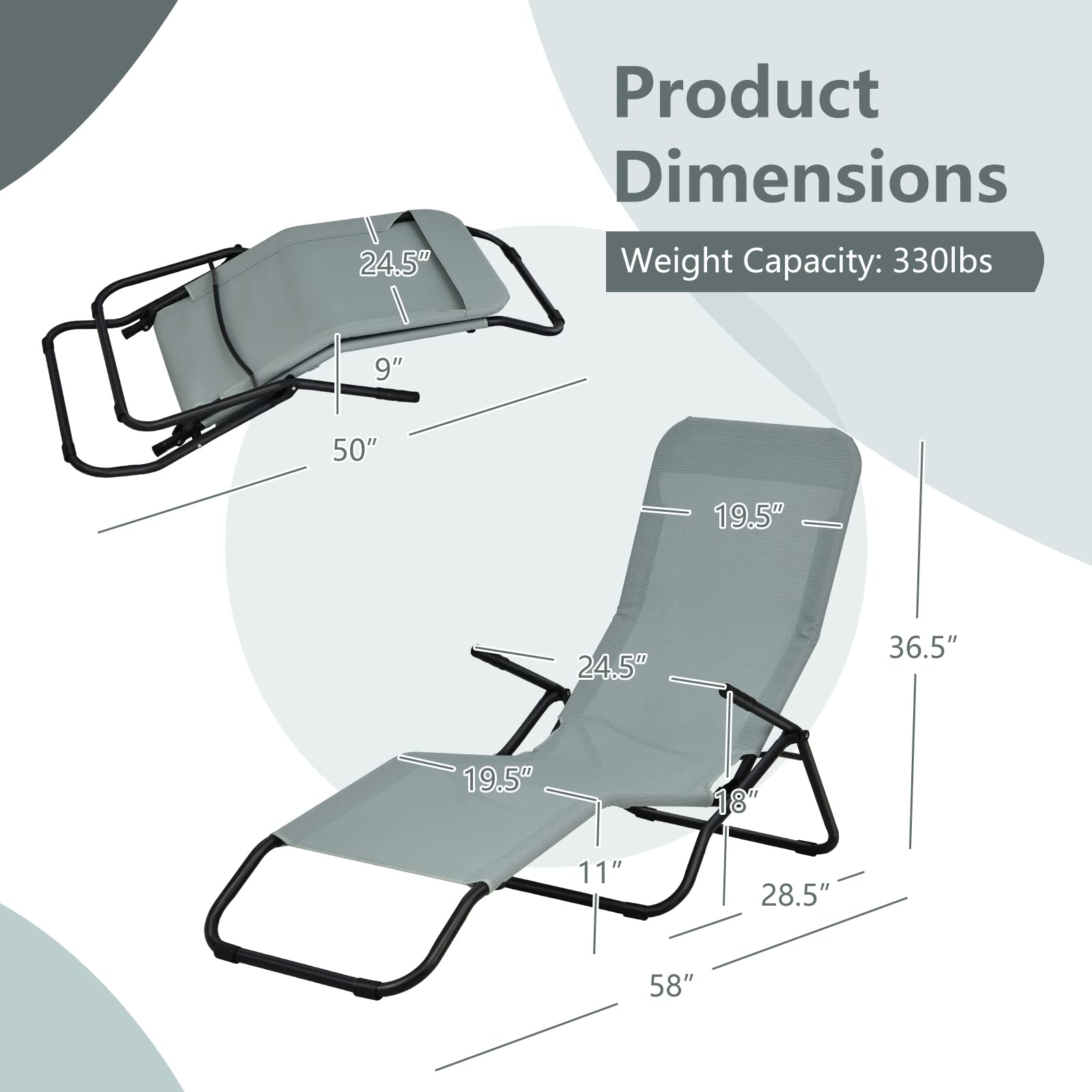 Tangkula Outdoor Chaise Lounge Chair Set of 2,Zero Gravity Folding Stackable Reclining Chair with Comfortable Armrest & Non-Slip Foot Pads,for Beach Backyard Poolside and Deck,Sun-Chair