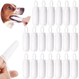 20 pcs microfiber fingerbrush for dogs soft finger toothbrush pet dental finger brush for dog cat teeth cleaning remove plaque and tartar