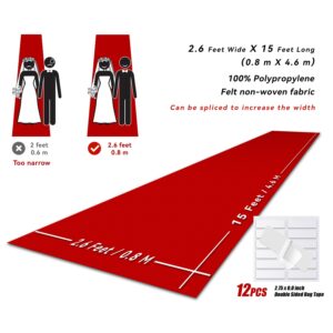 EZLucky Red Carpet Runner for Party, 2.6X15 ft, 130 GSM Felt Non-Woven Fabric, Hollywood Red Carpet for Event, Aisle Runner for Wedding Ceremony, Movie Theme Party Decorations, Red Runway Rug for Prom