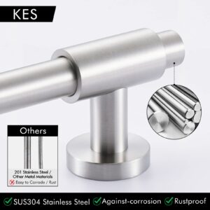 KES Shower Slide Bar 30-Inch with Adjustable Shower Head Holder, SUS 304 Stainless Steel Drill-free Mounted Shower Bar Brushed Finish, F209S78DF-BS