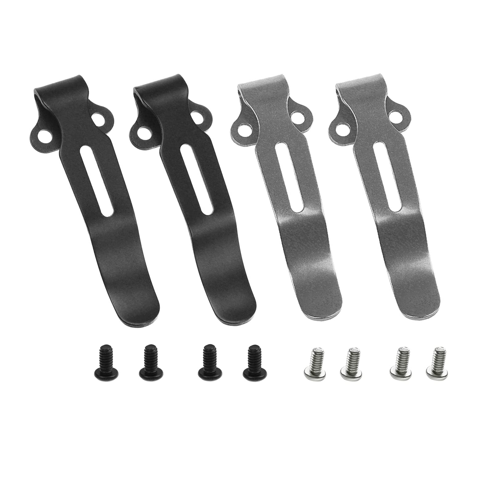 4Pcs Deep Carry Pocket Clips, Black and Stone Wash Titanium Pocket Clips with Screws for Benchmade 535 (Black and Stone Wash)