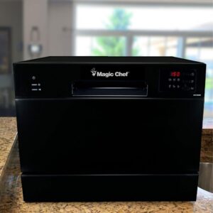 Magic Chef Countertop Standard Portable Dishwasher with Electronic Controls and Organized Interior for Kitchen Small Appliances, Black