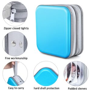 Bivisen CD/DVD Case Wallet, 48 Capacity, Sky Blue, Plastic, Portable Storage Organizer