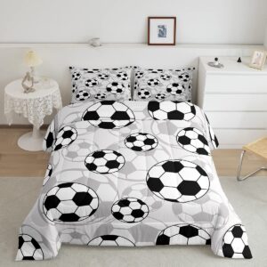 football comforter set soccer ball sports pattern bedding bed set for kids boys girls sports theme comforter inner fill ball competition games quilt set bedroom collection 2pcs twin size