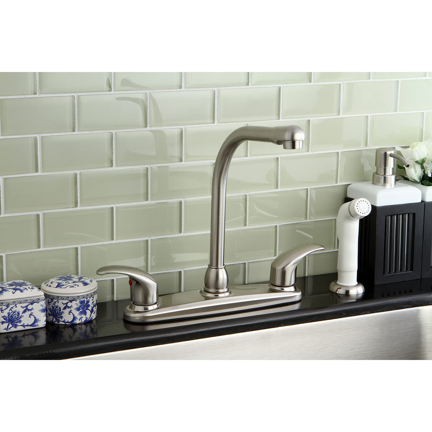 Kingston Brass KB718LL Legacy 8-Inch Centerset Kitchen Faucet, Brushed Nickel