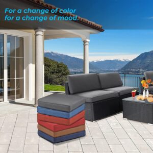 Crownland 8-Piece Patio Cushion Slipcovers for Outdoor Furniture Patio Sofa Couch Outside Zipper Design with 4 Seat Cushion Covers and 4 Back Covers, Suitable for Replacement Sofa Seat (Grey)