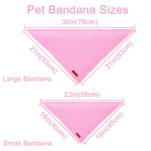 UP URARA PUP Dog Bandana, Comfortable Cotton Triangle Bid Scarf for Medium Large Dog, Washable Pet Kerchief for Girl Female Dogs, Pink Adorable Bandana Dog, Cute Classic Dog Bid Scarf