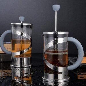 YOUOOK French Coffee Press - 600 ml - Espresso and Tea Maker with Triple Filters, Stainless Steel Plunger and Heat Resistant Borosilicate Glass