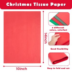 Koogel 320 Sheets Christmas Tissue Paper, Red Green Gift Wrapping Paper 14 x 10Inch Craft Tissue Paper Bulk for Xmas Wedding Holiday Gifts Box DIY Crafts Decoration