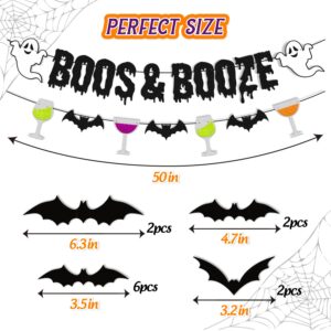 35 PCS Boos & Booze Decorations Halloween Banner Ghost Bat Wall Decor Potion Horror Pumpkin Witches Theme for Halloween Festival Party Supplies