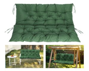 cosnuosa swing replacement cushions waterproof porch swing cushions 2-3 seater outdoor swing cushions for outdoor furniture dark green 60x40 inches