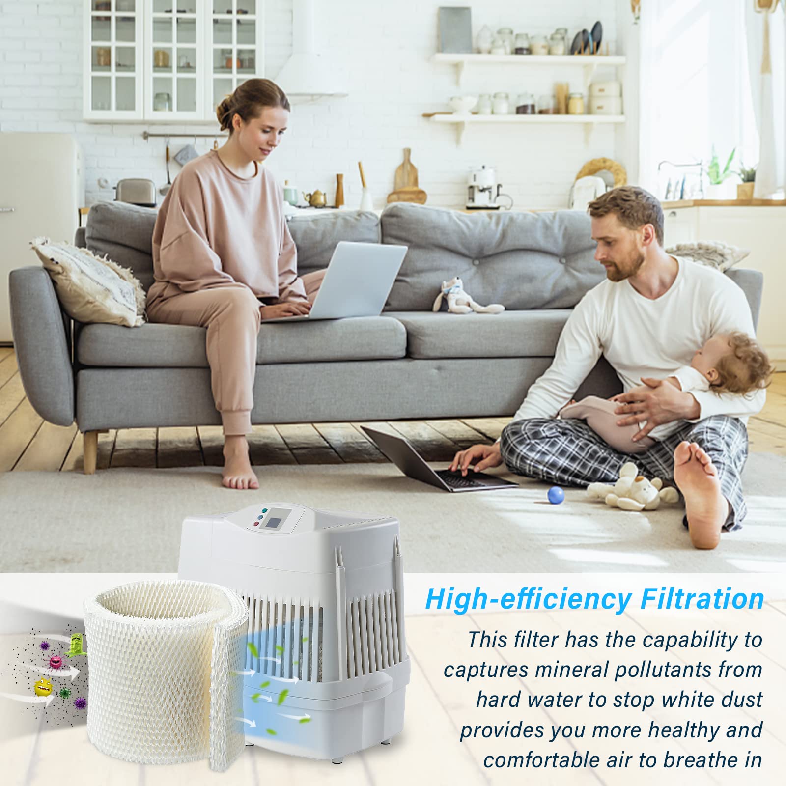 MAF2 Super Wick Humidifier Filter, for Aircare/Essick Air/Moist Air Humidifier MA0600, MA0601, MA0800, MA08000, Kenmore 5408,154080,32 15508 Filters, Humidifier Replacement Wicks - 2-Pack