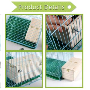 PINVNBY Parakeet Nesting Box Bird House Wood Breeding Box Parrots Mating Box for Lovebirds Budgie Finch Cockatoo Canary and Medium-Sized Birds(S)