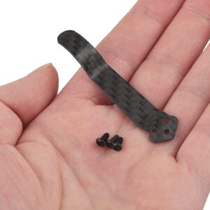 2 Pieces Knife Pocket Back Clip, 3-hole Titanium Alloy Deep Carry Pocket Clip with Screws, Luxury Carbon Fiber Knife Replacement Clip for Spyderco C10, C11, C41, C81, C90, C95, C101, C149, C223