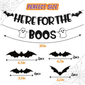 35 PCS Here for The Boos Decorations Halloween Banner Ghost Bat Wall Decor Haunted House Pumpkin Happy Boo Day Theme for Boy Girl Kid Halloween Festival Holiday Party Decoration Black Glitter Supplies