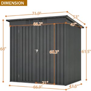 Outdoor Storage Shed 8x6 FT Outdoor Shed,Backyard Shed Garden Shed Metal Shed with Lockable Door,Storage House for Backyard Garden Patio and Lawn,Perfect to Store Tools,Bike Accessories,Lawn Mower