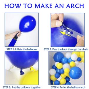 Blue Yellow White Balloon Garland & Arch Kit，18inch 12inch 10inch Blue Yellow and White Balloons, for Birthday, Baby Shower, Wedding, Party Decorations