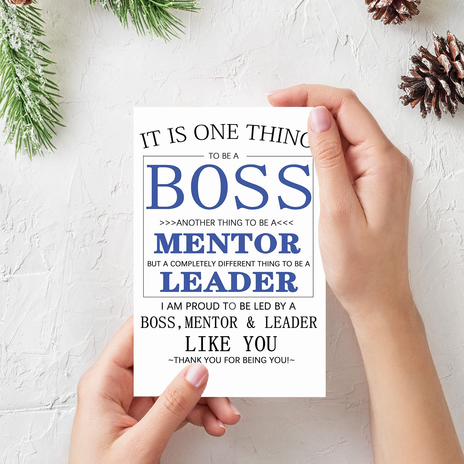 OJsensai Funny Boss’s Day Card For Boss, Best Boss Day Gifts For Leader, Appreciation Card For Mentor, Happy Boss Day For Man Woman