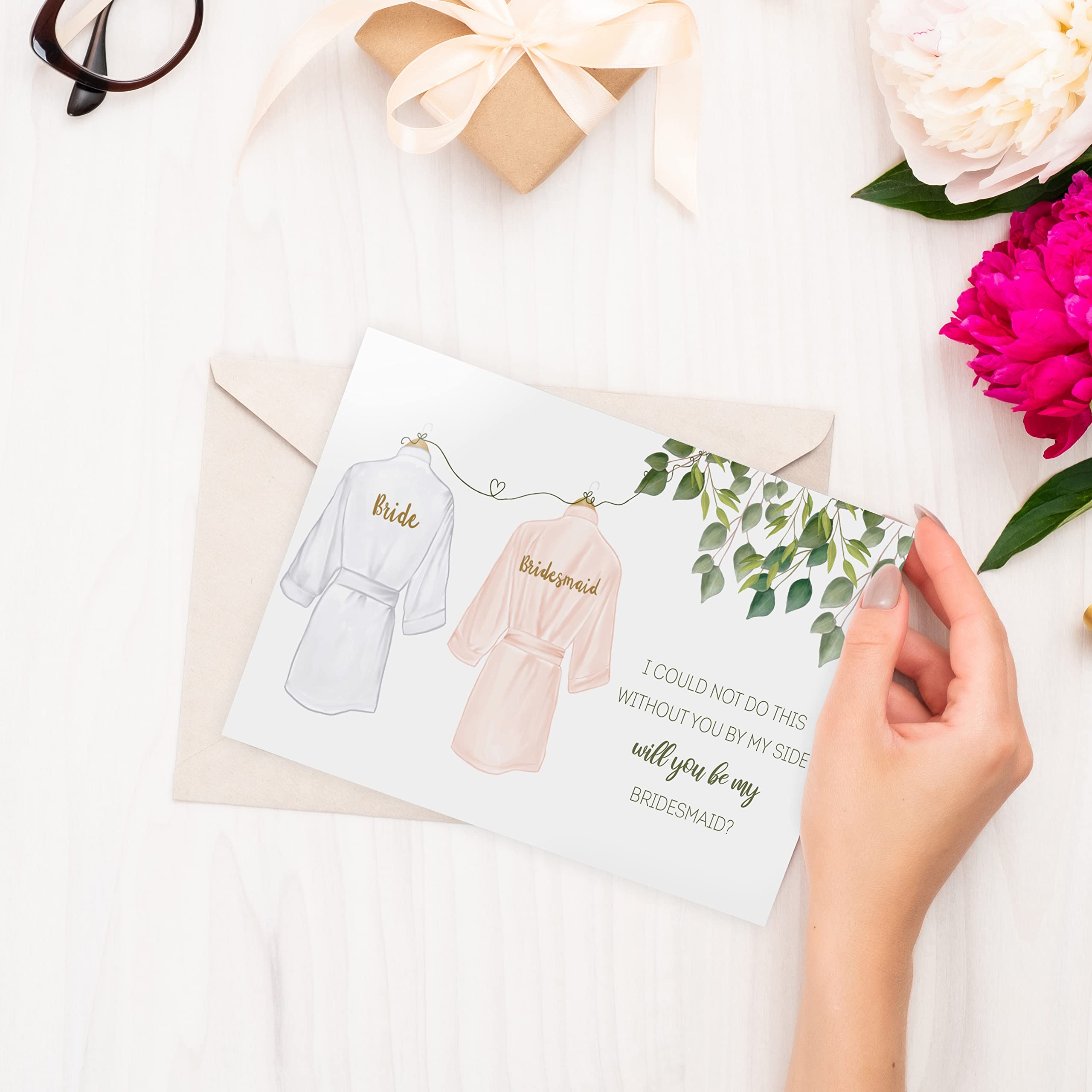 Set of 10,Bridesmaid Proposal Card with Envelopes for Bridesmaid Proposal Box & Bridesmaid Gifts For Wedding Day,Maid of Honor Proposal Gifts and Bride & Groomsmen Gifts,Bridal Robes