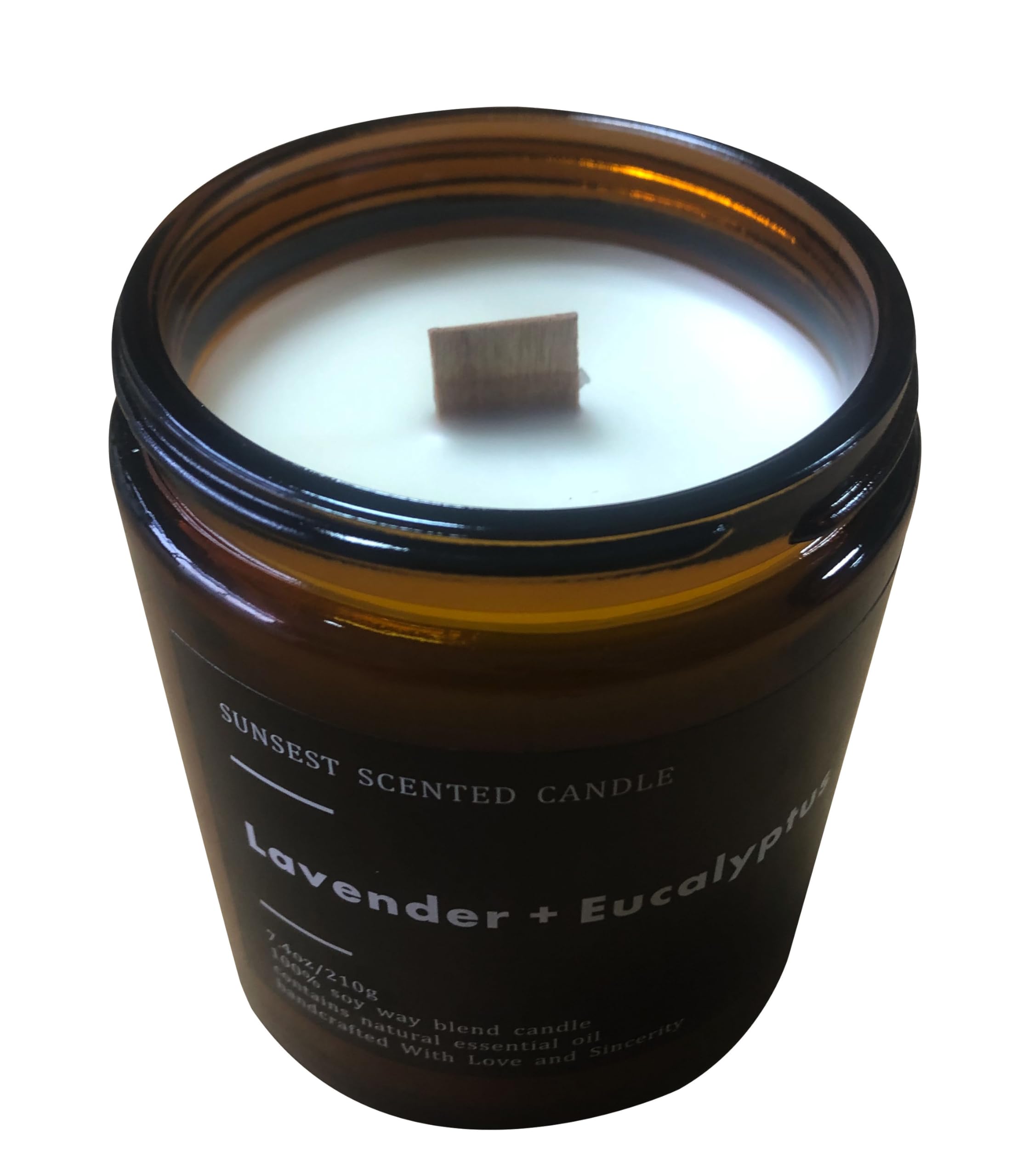 SunSest Scented Candle - for Home and Gifts - Lavender & Eucalyptus - 100% Natural Soy Wax and Pure Essential Oils - Women and Men Candles - Long Lasting- Stress Relief