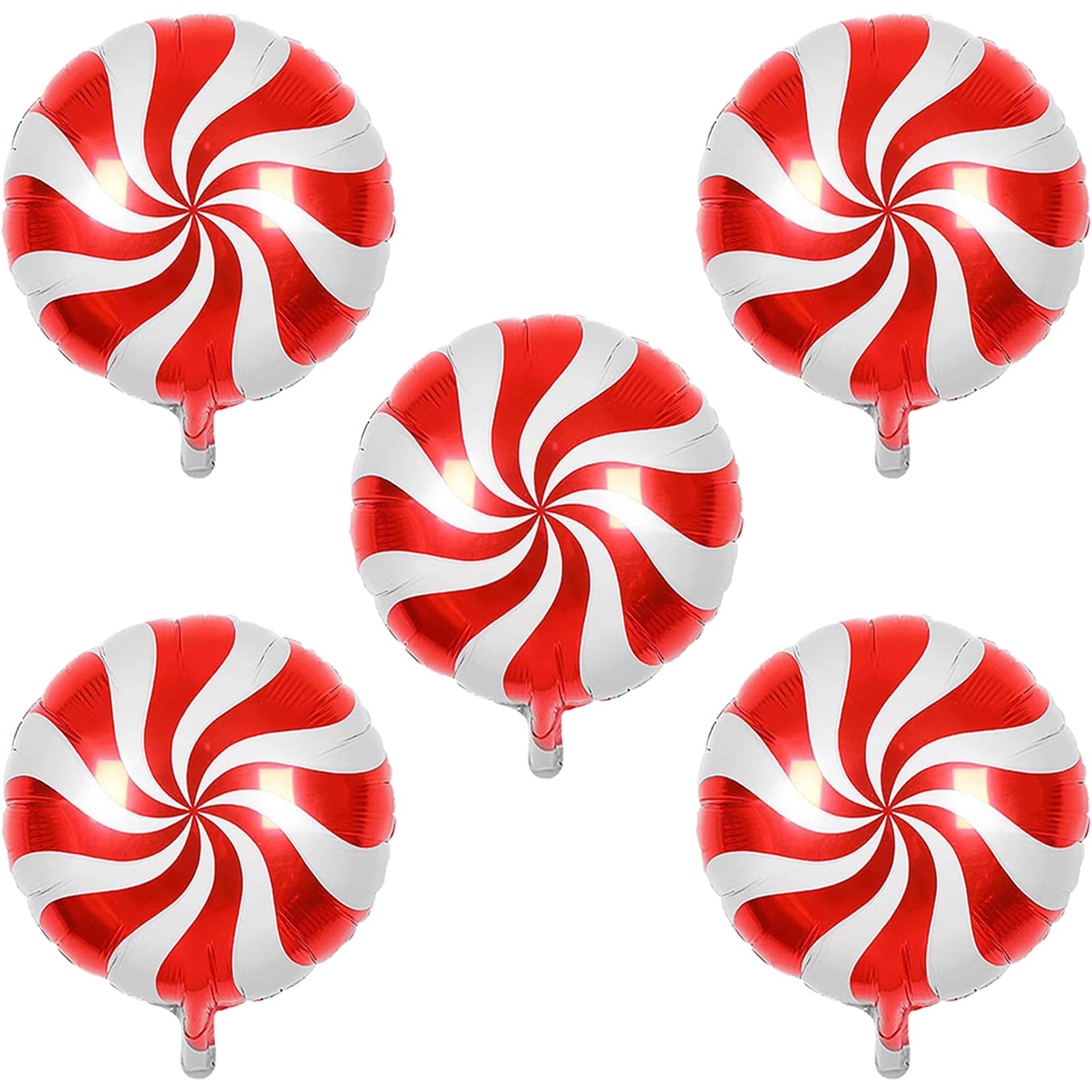 10Pcs Christmas Balloons Decorations Large Gingerbread Man Helium Balloons Red Candy Foil Mylar Balloons for Winter Themed Christmas Holiday Birthday Baby Shower Party Decorations Supplies