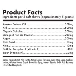 Omega 3 Alaskan Salmon Oil Treats for Dogs 120 Fish Oil Chew Supplement Skin and Coat Allergy and Itch Relief Hip & Joint Health Brain Shedding Hot Spots Treatment Omega 3 6 9 EPA & DHA Fatty Acids