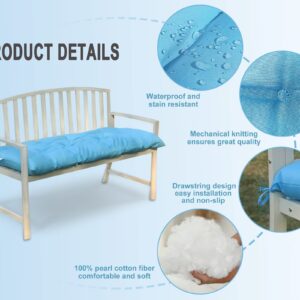 COSNUOSA Outdoor Bench Cushion Waterproof Outdoor Loveseat Cushions Swing Cushions Bench Cushions for Indoor Furniture Sky Blue 60x20 Inches