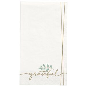 simply thankful paper hand towels for bathroom decor disposable decorative fingertip towels, decorative paper napkins | grateful themed guest towel napkins 8" x 4" pak 80