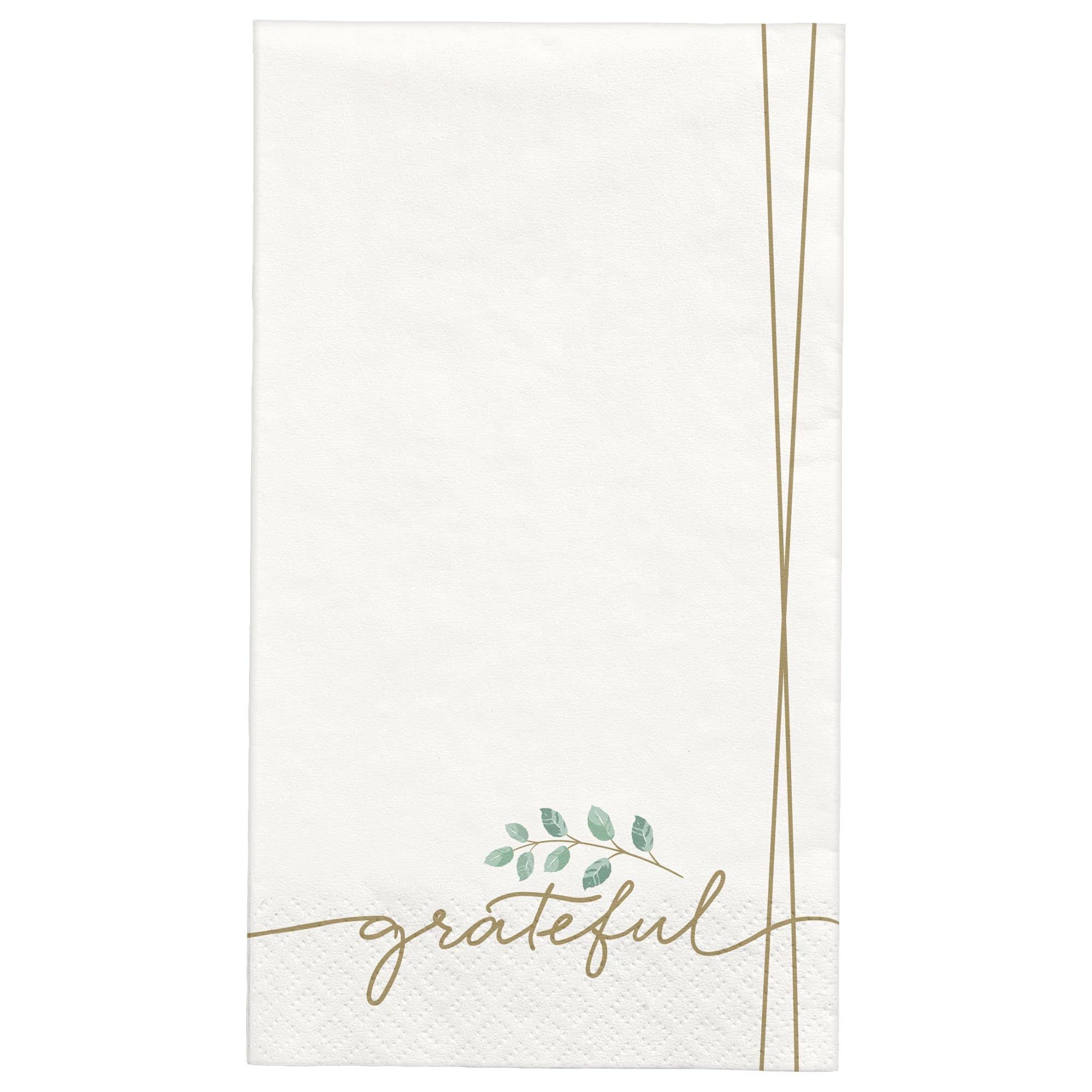 Simply Thankful Paper Hand Towels for Bathroom Decor Disposable Decorative Fingertip Towels, Decorative Paper Napkins | Grateful Themed Guest Towel Napkins 8" x 4" Pak 80