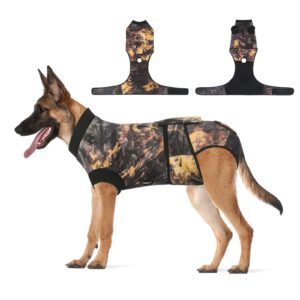 jiupety dog recovery suit adjustable, not fit slim and long body, dog suit for surgery recovery, 2xl size, anti-licking surgical dog onesies, tie-dye.