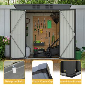 Outdoor Storage Shed 8x6 FT Outdoor Shed,Backyard Shed Garden Shed Metal Shed with Lockable Door,Storage House for Backyard Garden Patio and Lawn,Perfect to Store Tools,Bike Accessories,Lawn Mower