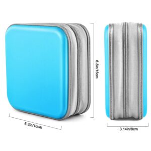 Bivisen CD/DVD Case Wallet, 48 Capacity, Sky Blue, Plastic, Portable Storage Organizer